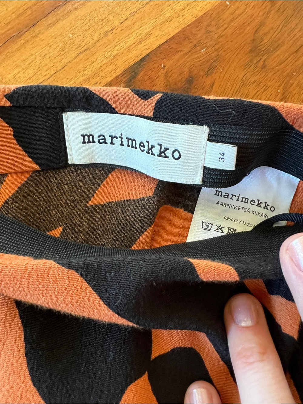 Merimekko midi skirt in Black and Orange Stripe - Picture 4 of 4
